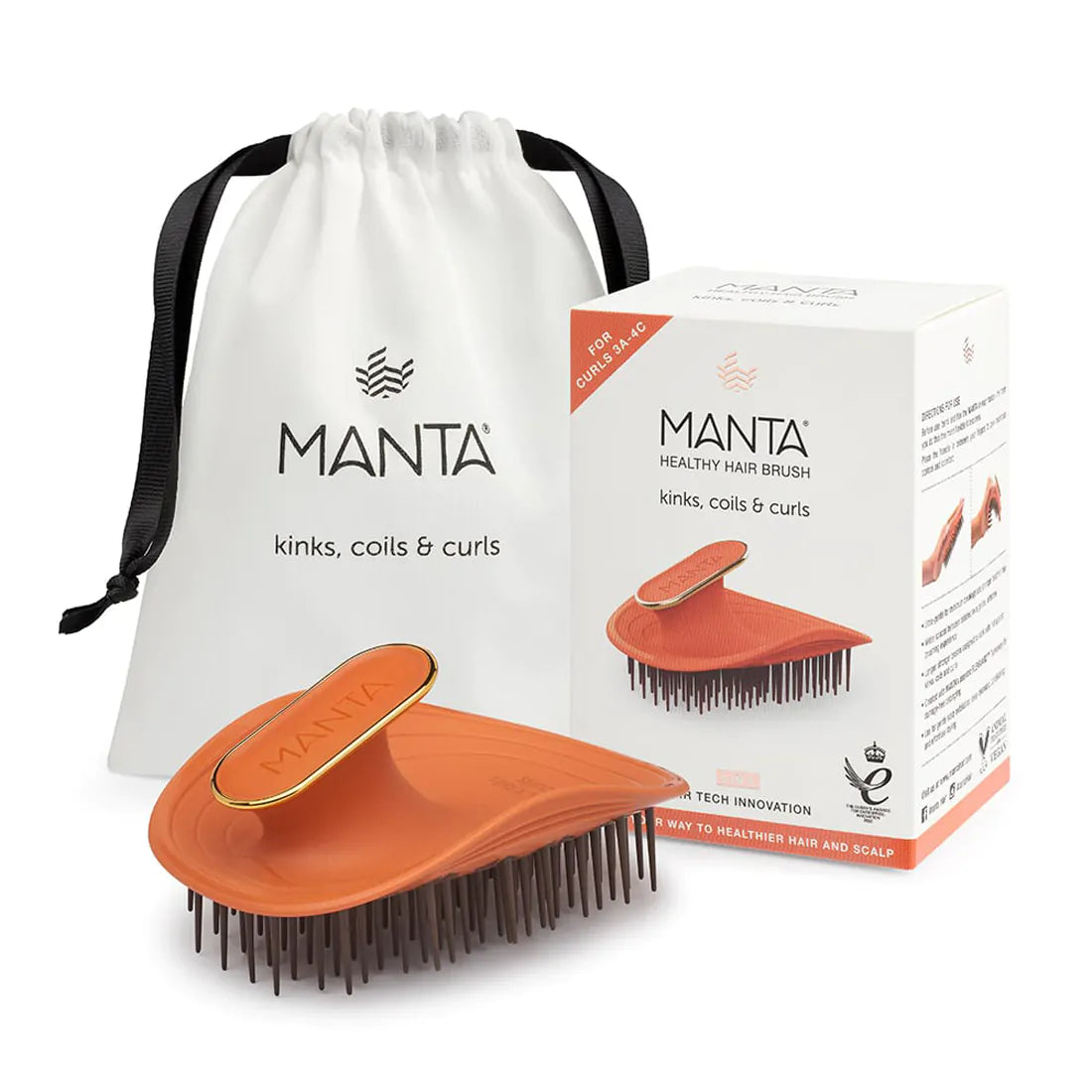 Manta Healthy Hair Brush - Kinks, Coils & Curls