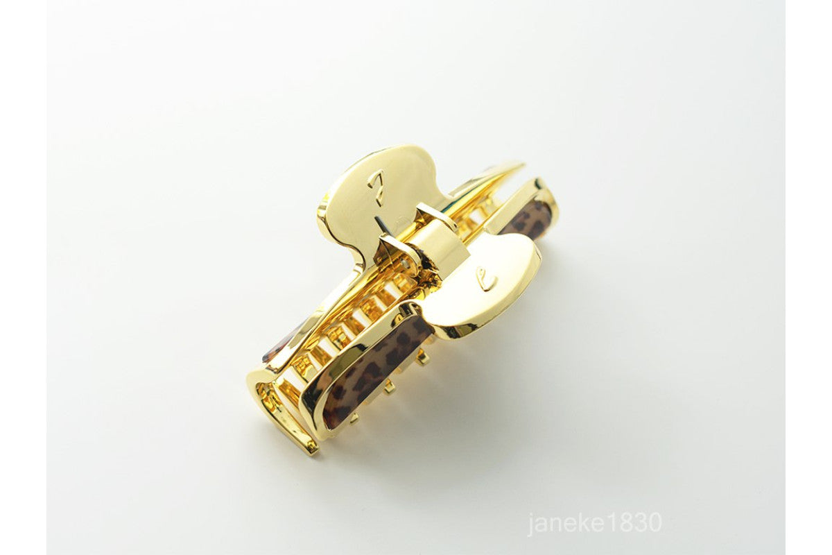 Janeke Hair Clip Gold Leopard 8 Teeth