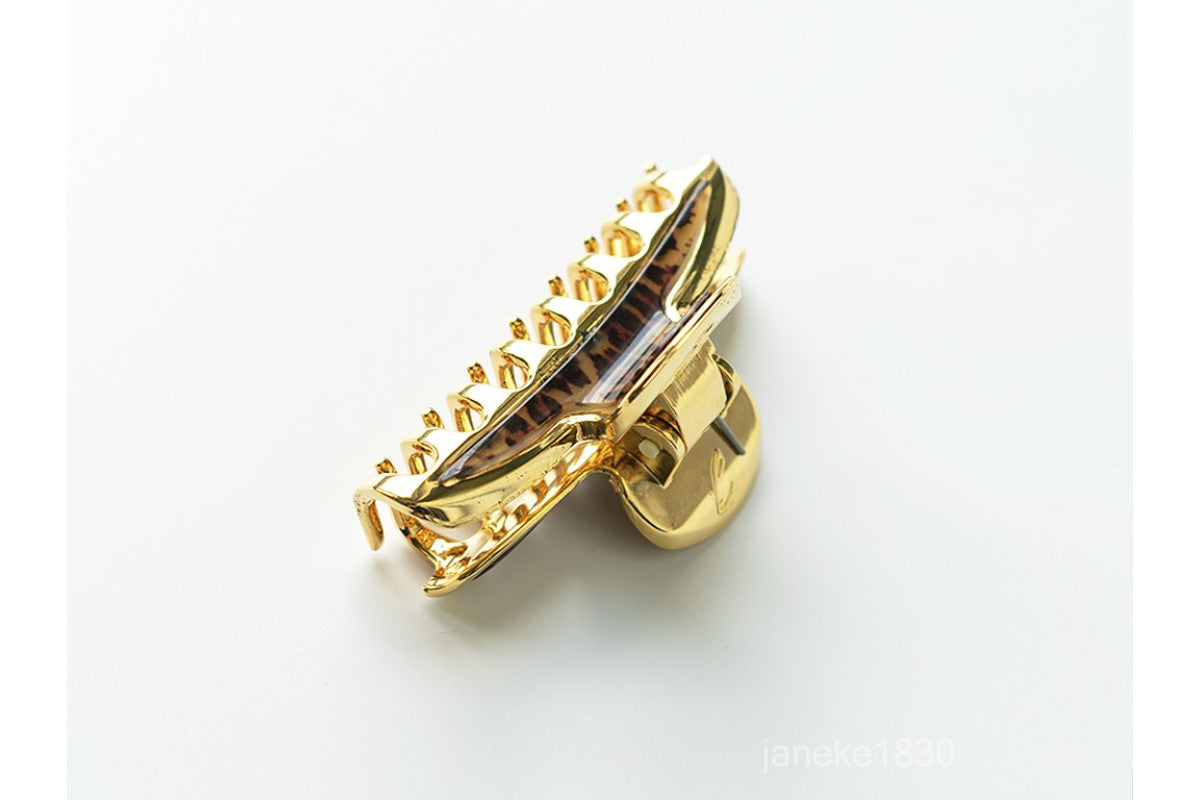 Janeke Hair Clip Gold Leopard 8 Teeth